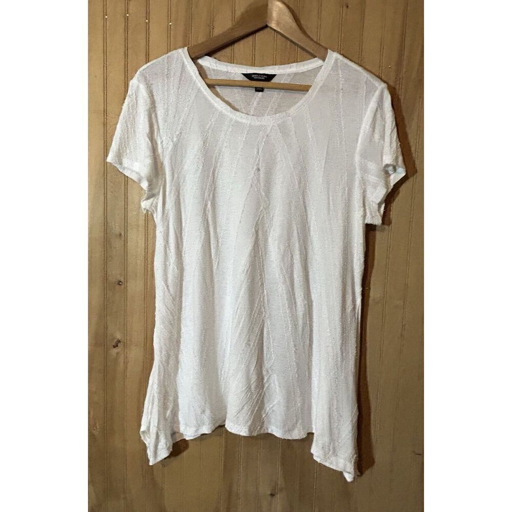 Simply Vera Vera Wang Womens Short Sleeve Texture Sheer Top Size PL
